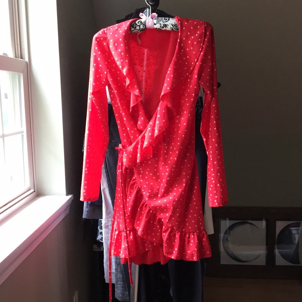3/$20 Red and white mini dress/beach cover up